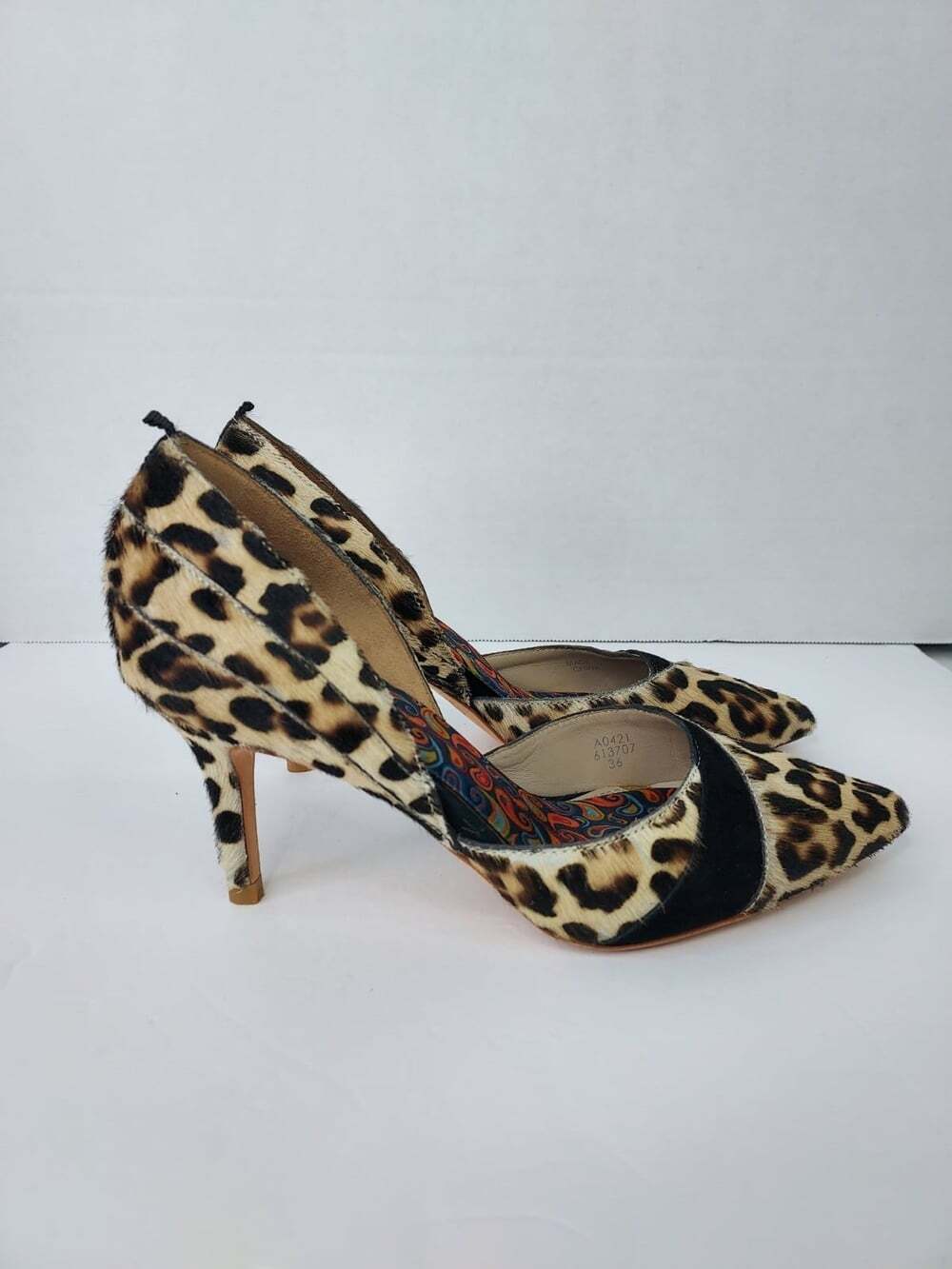 Boden Henrietta Courts US 5.5 Calf Hair Leopard Print Pointed Toe Stiletto Heels - Picture 7 of 16